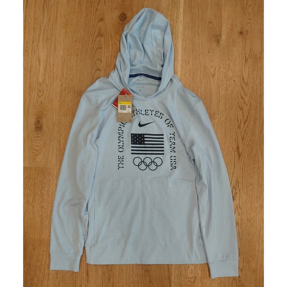 Nike Team USA Restore Dri-FIT Yoga Lightweight Men's Hoodie Light Blue Size S